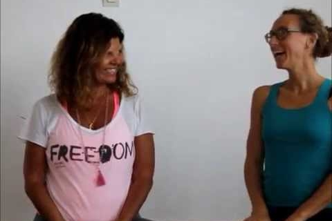 Maria Boox talks pranayama for beginners video at Yoga Rocks, Crete