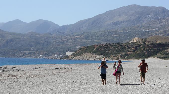 Long beach Triopetra on yoga holiday Greece