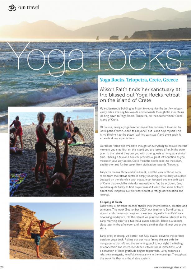 Om Magazine Jan 2013 Yoga Rocks Press