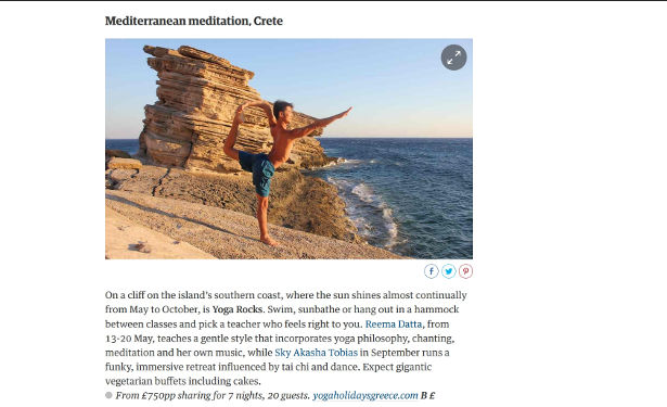 Yoga Rocks in the Guardian